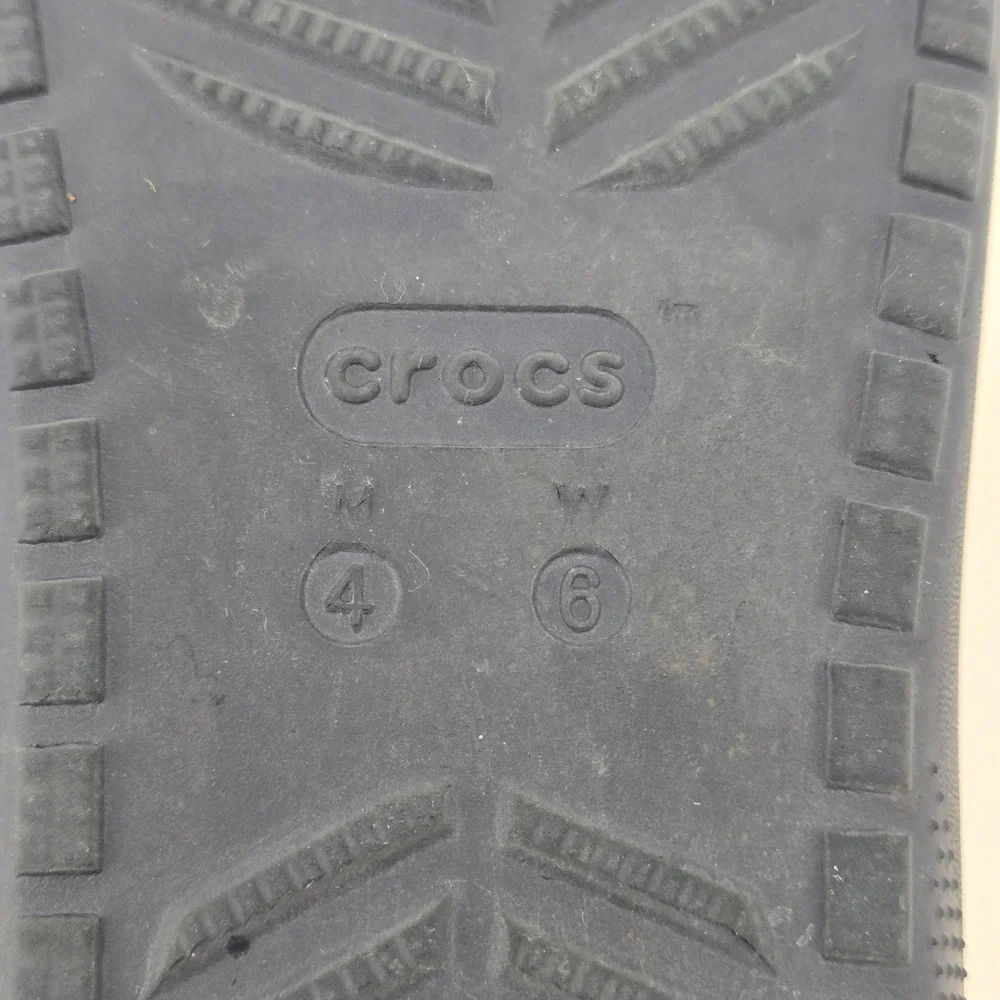 Crocs Kids Classic II Flip Flop Navy Blue Wide Toe Box Flat Thong Shoes Sz M4 W6
